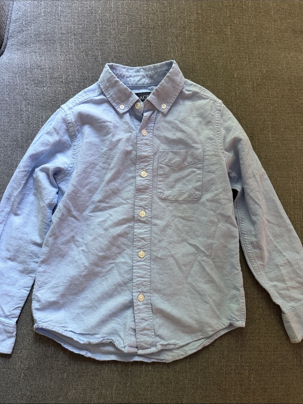The Children's Place Light Blue Button-Down Shirt with Chest Pocket